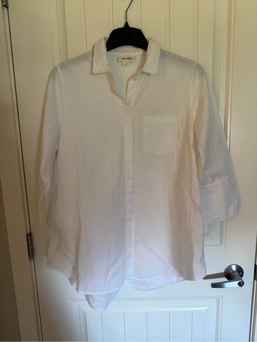 Monki White Relaxed Button-Down Shirt